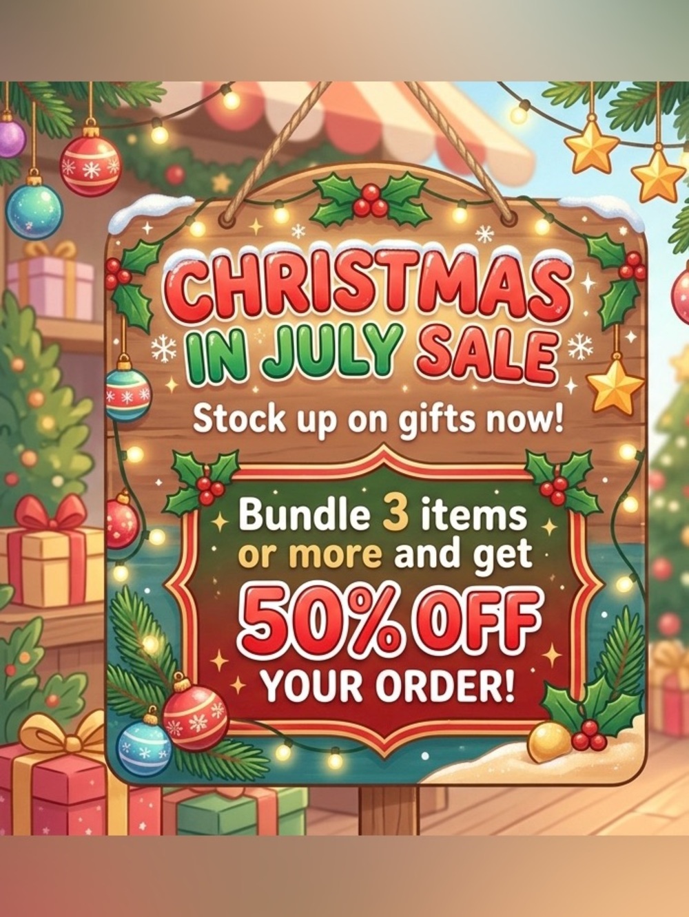 🎁🎄⚡️Christmas In July Sale Sign ⚡️🎄🎁